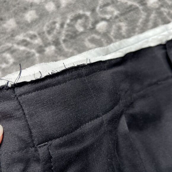 MNG Mango NWT High Waist Wide Leg Linen Blend Pants Womens Size 10 Black Pleated - Picture 7 of 13